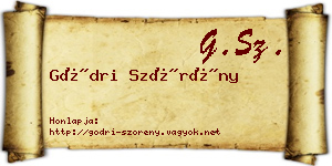Gödri Szörény névjegykártya